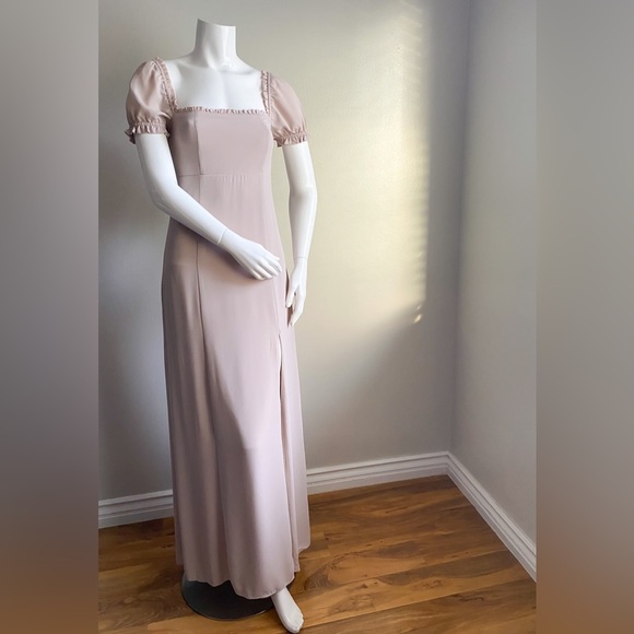 Show Me Your MuMu Brittany Maxi Dress Square Neck Blush Prom Bridesmaid Wedding - Picture 5 of 13